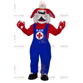 Costume de mascotte BIGGYMONKEY™ de St Bernard rouge Secouriste