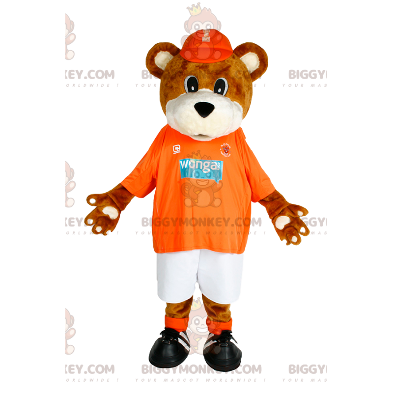 BIGGYMONKEY™ mascottekostuum bruine beer met oranje