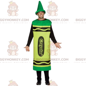 Costume de mascotte BIGGYMONKEY™ de crayon de couleur vert