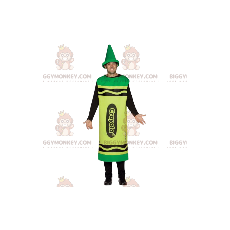 Costume de mascotte BIGGYMONKEY™ de crayon de couleur vert