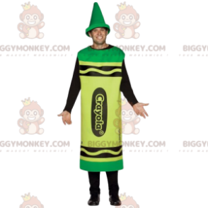 Costume de mascotte BIGGYMONKEY™ de crayon de couleur vert