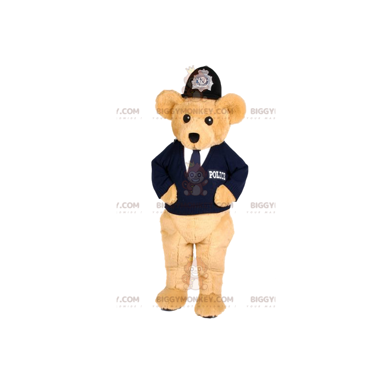 Kostým maskota BIGGYMONKEY™ béžového ousona v kostýmu policisty