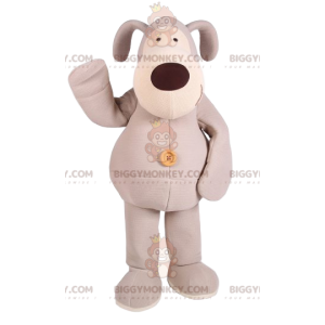 BIGGYMONKEY™ Mascottekostuum beige hond met grote bruine neus -