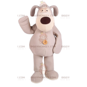 BIGGYMONKEY™ Mascottekostuum beige hond met grote bruine neus -