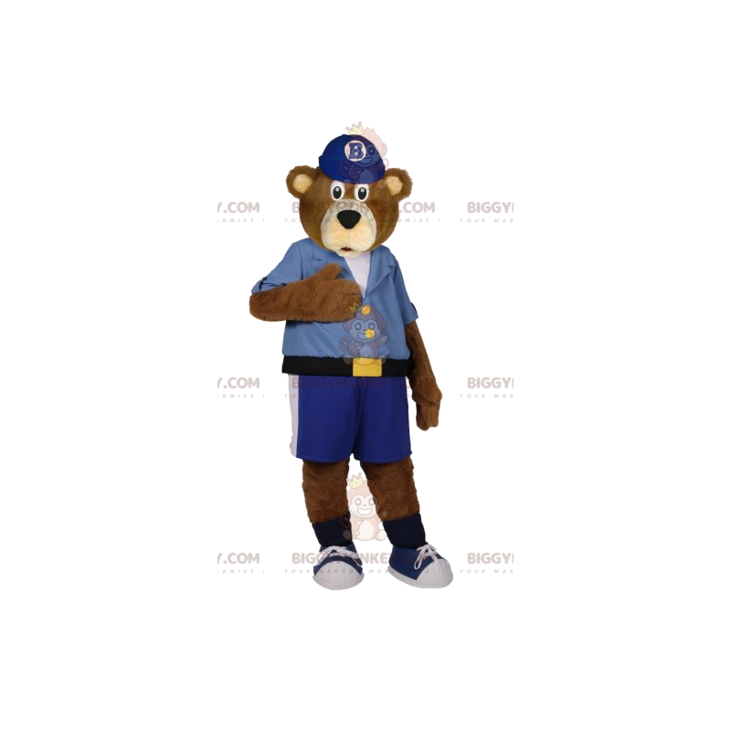 Costume de mascotte BIGGYMONKEY™ d'ours brun en short et