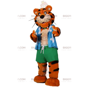 Costume da mascotte Tiger BIGGYMONKEY™ in abbigliamento da