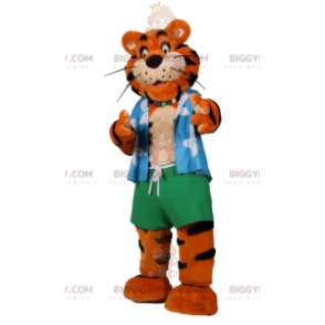 Disfraz de mascota Tiger BIGGYMONKEY™ en ropa de playa -