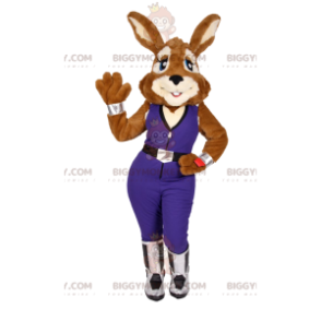 BIGGYMONKEY™ Sexy Bunny Mascot -asu purppuraisessa