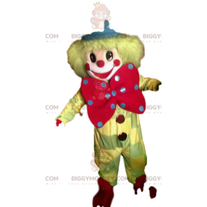 BIGGYMONKEY™ Mascot Costume Yellow Clown With Big Red Bow –