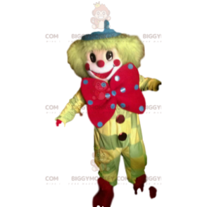 Costume de mascotte BIGGYMONKEY™ de clown jaune avec un gros