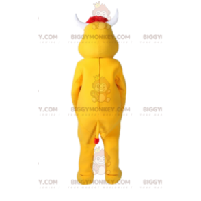 Costume de mascotte BIGGYMONKEY™ de cochon jaune très drôle -