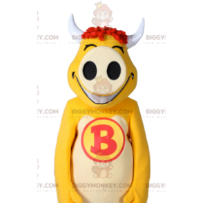 Costume da mascotte BIGGYMONKEY™ di maiale giallo molto