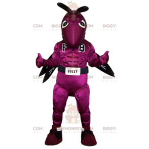 Costume de mascotte BIGGYMONKEY™ de guêpe fushia originale et