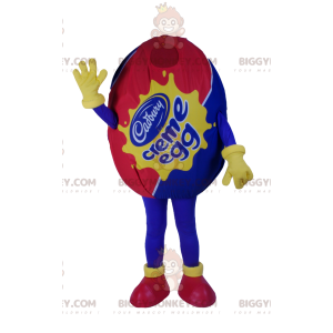 Schokoladen-Ei BIGGYMONKEY™ Maskottchen-Kostüm, blau und rot -
