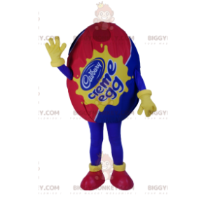 Chocolate Egg BIGGYMONKEY™ Mascot Costume, Blue and Red Color -