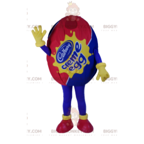 Kostým maskota Čokoládové vejce BIGGYMONKEY™, modrá a červená