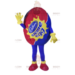 Chocolate Egg BIGGYMONKEY™ Mascot Costume, Blue and Red Color –