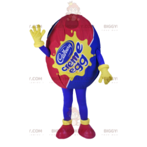 Fantasia de mascote de ovo de chocolate BIGGYMONKEY™, cor azul