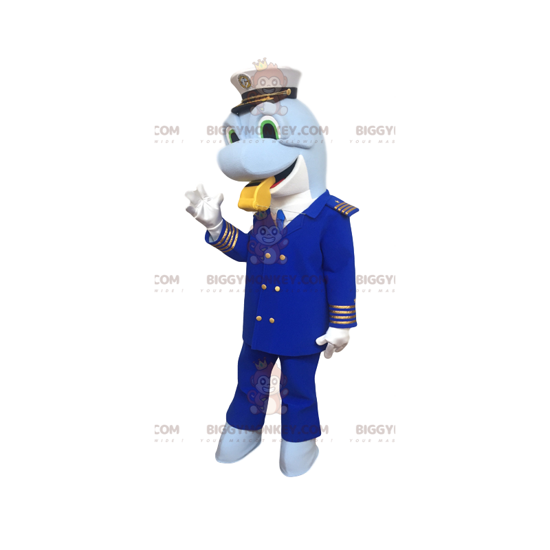 Costume da mascotte Dolphin BIGGYMONKEY™ Costume da capitano -