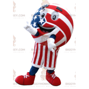 Red Blue and White Balloon Bowling Ball BIGGYMONKEY™ Mascot