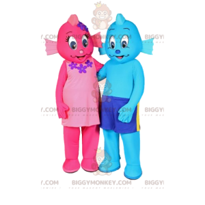 Δύο μασκότ BIGGYMONKEY™s Pink and Blue Fishman - Biggymonkey.com