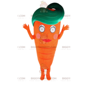 Flirtatious and quirky carrot BIGGYMONKEY™ mascot costume –