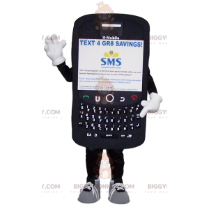 Costume de mascotte BIGGYMONKEY™ de téléphone portable noir