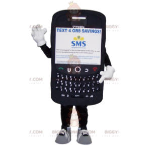 Costume de mascotte BIGGYMONKEY™ de téléphone portable noir