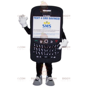 Disfraz de mascota BIGGYMONKEY™ con teléfono móvil negro