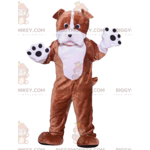 Costume de mascotte BIGGYMONKEY™ de chien marron et blanc -