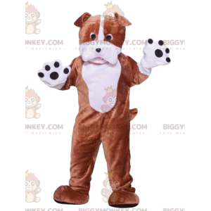 Costume mascotte cane BIGGYMONKEY™ marrone e bianco -