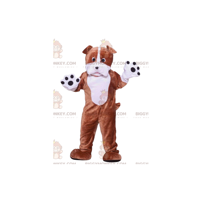 Costume mascotte cane BIGGYMONKEY™ marrone e bianco -