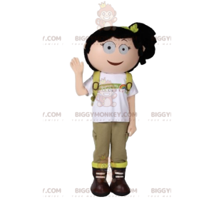 Costume de mascotte BIGGYMONKEY™ de petite fille aventurière