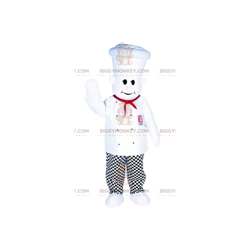 Traje de mascote Chef BIGGYMONKEY™ e toque branco –