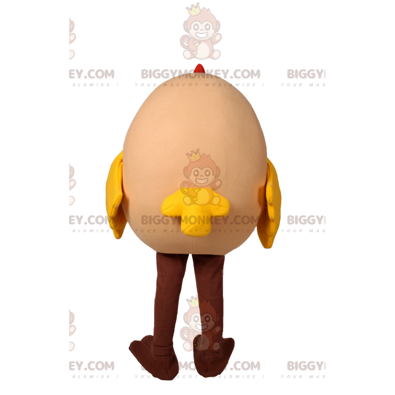 Costume de mascotte BIGGYMONKEY™ d'œuf de poule super joyeux et