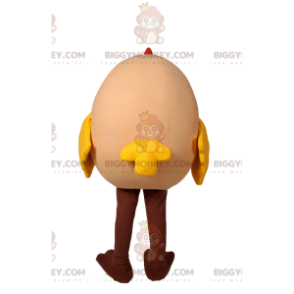 Costume de mascotte BIGGYMONKEY™ d'œuf de poule super joyeux et