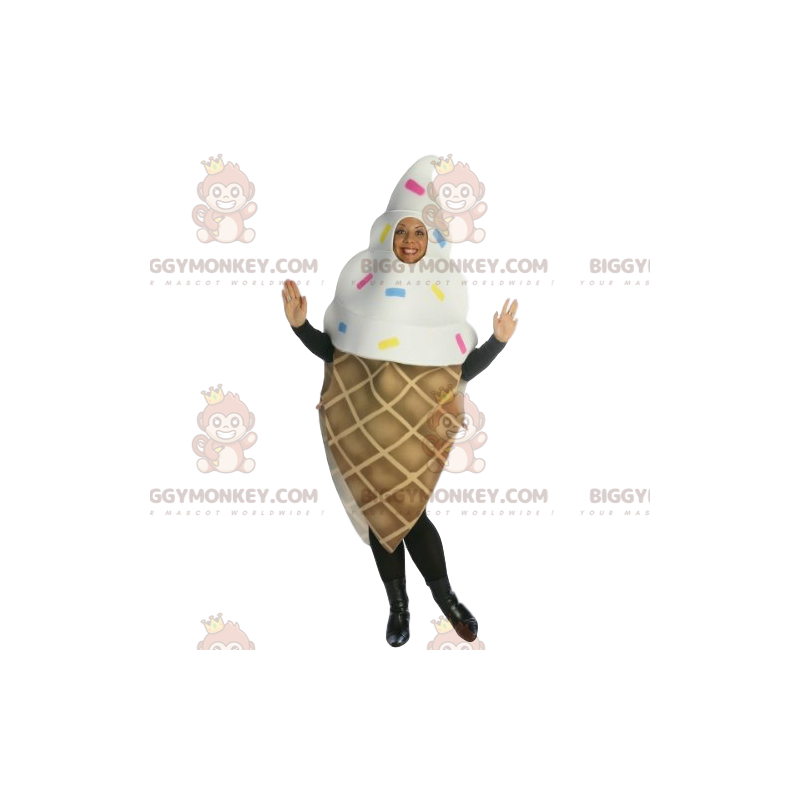Στολή και διακόσμηση μασκότ με χωνάκι παγωτού BIGGYMONKEY™
