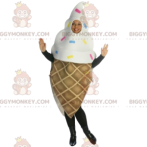 BIGGYMONKEY™ Disfraz y decoración de mascota de cono de helado