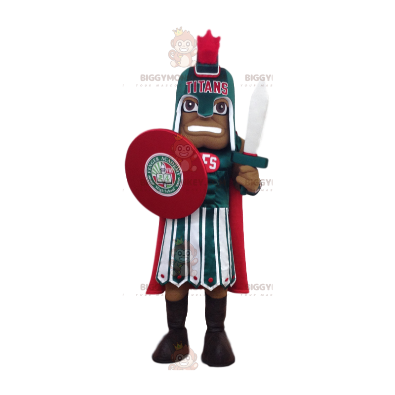 Roman Soldier BIGGYMONKEY™ maskotkostume i officiel rød og grøn