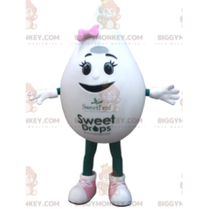 Costume da mascotte BIGGYMONKEY™ con blob bianco d'uovo gigante