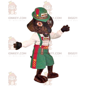 Traje de mascote Fox BIGGYMONKEY™ em traje tradicional suíço –