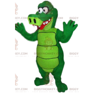 Grappig neongroen Aligator BIGGYMONKEY™ mascottekostuum -