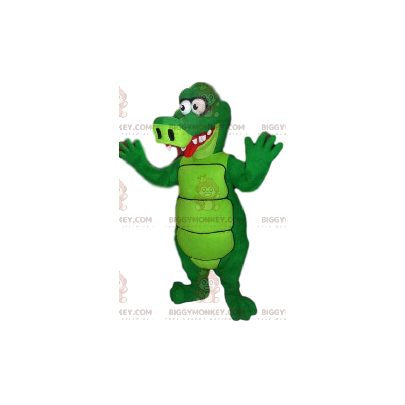 Divertente costume mascotte BIGGYMONKEY™ Aligator verde neon -