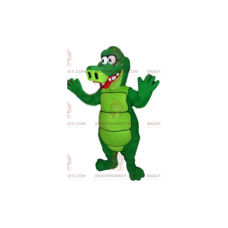 Sjovt neongrønt aligator BIGGYMONKEY™ maskotkostume -