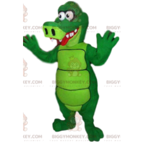 Costume de mascotte BIGGYMONKEY™ d'aligator vert fluo et rigolo