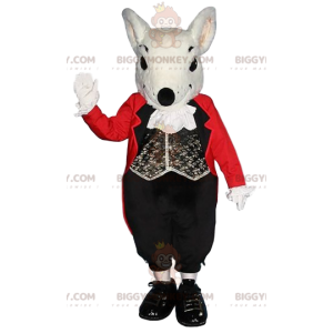 BIGGYMONKEY™ Maskotdräkt för lilla grå råtta med betjänt kostym