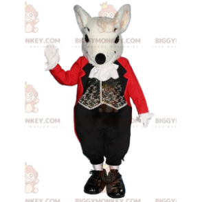 BIGGYMONKEY™ Maskotdräkt för lilla grå råtta med betjänt kostym