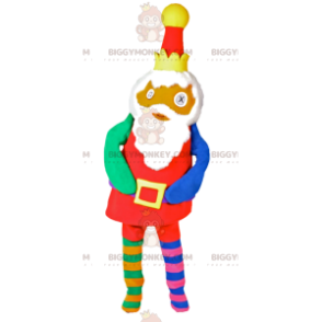 Costume de mascotte BIGGYMONKEY™ de Père Noël colorée et