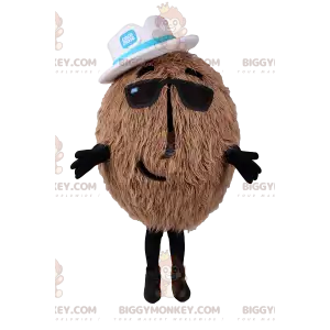 Coconut BIGGYMONKEY™ Mascot Costume with White Hat –