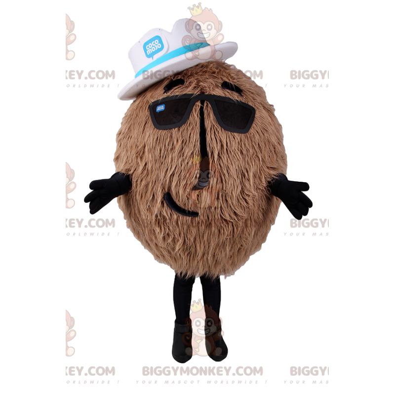 Coconut BIGGYMONKEY™ Mascot Costume with White Hat –